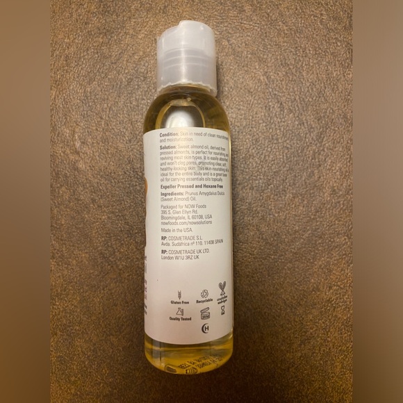 NOW Solutions Sweet Almond Oil 118 ml - Picture 3 of 3